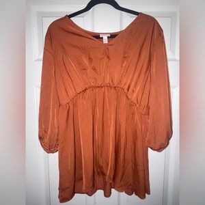 Isabel Maternity Top Empire Waist Burnt Orange